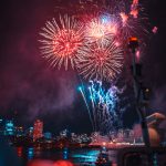 selective focus photography of fireworks display at night