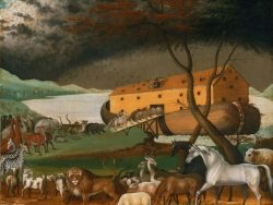 1846 painting depicting the animals surrounding Noah's Ark